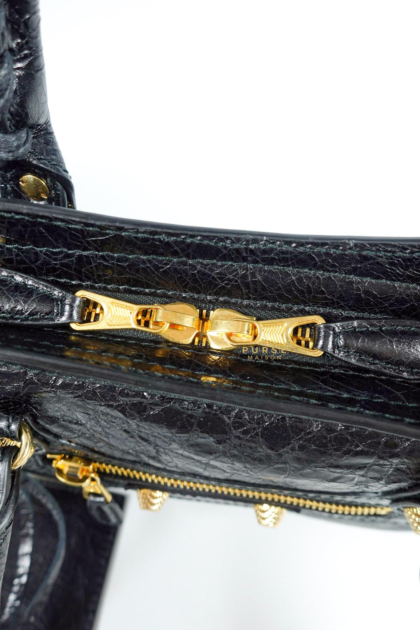 Balenciaga Classic City Small in Gold Hardware and Black Agneau Leather