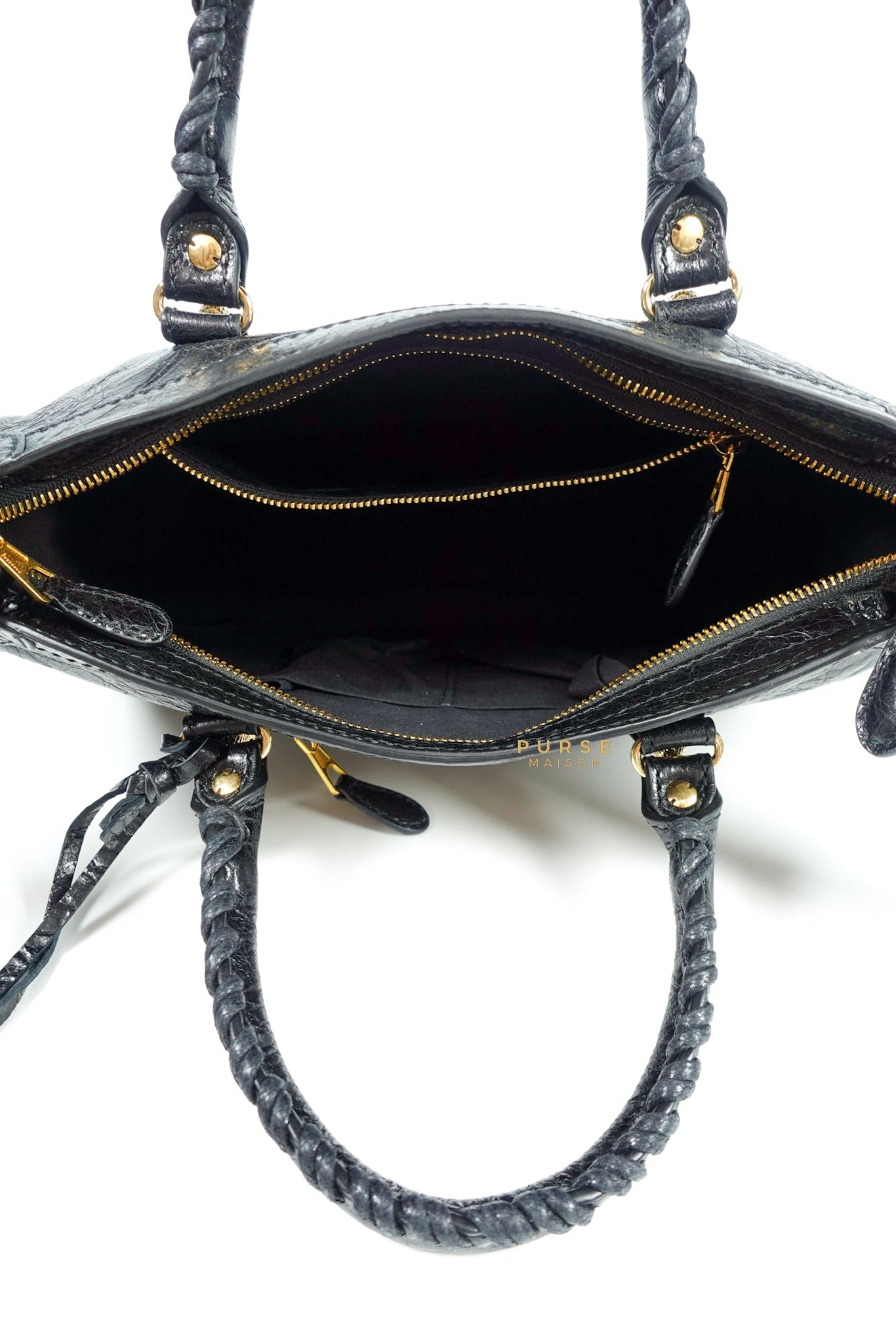 Balenciaga Classic City Small in Gold Hardware and Black Agneau Leather