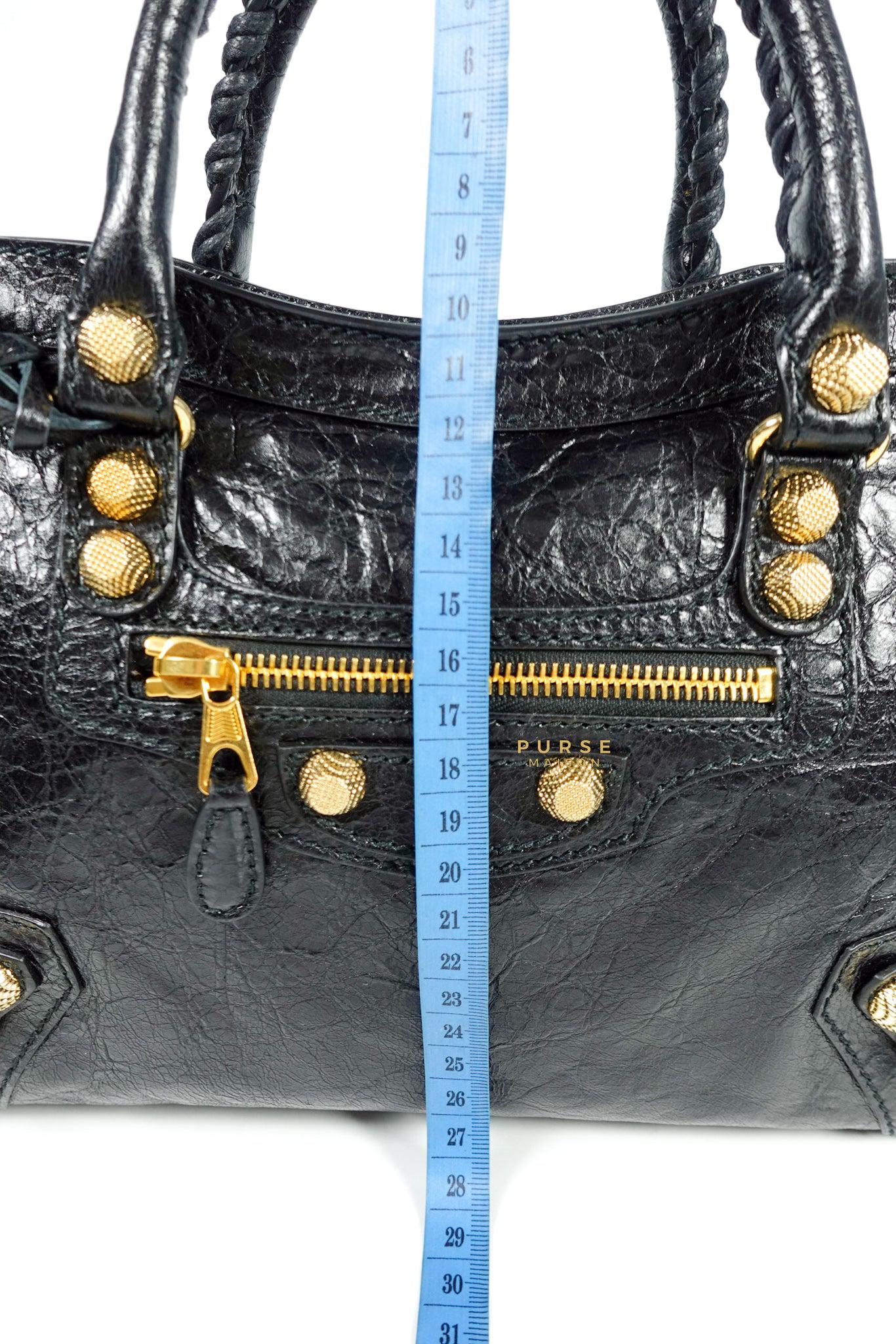 Balenciaga Classic City Small in Gold Hardware and Black Agneau Leather