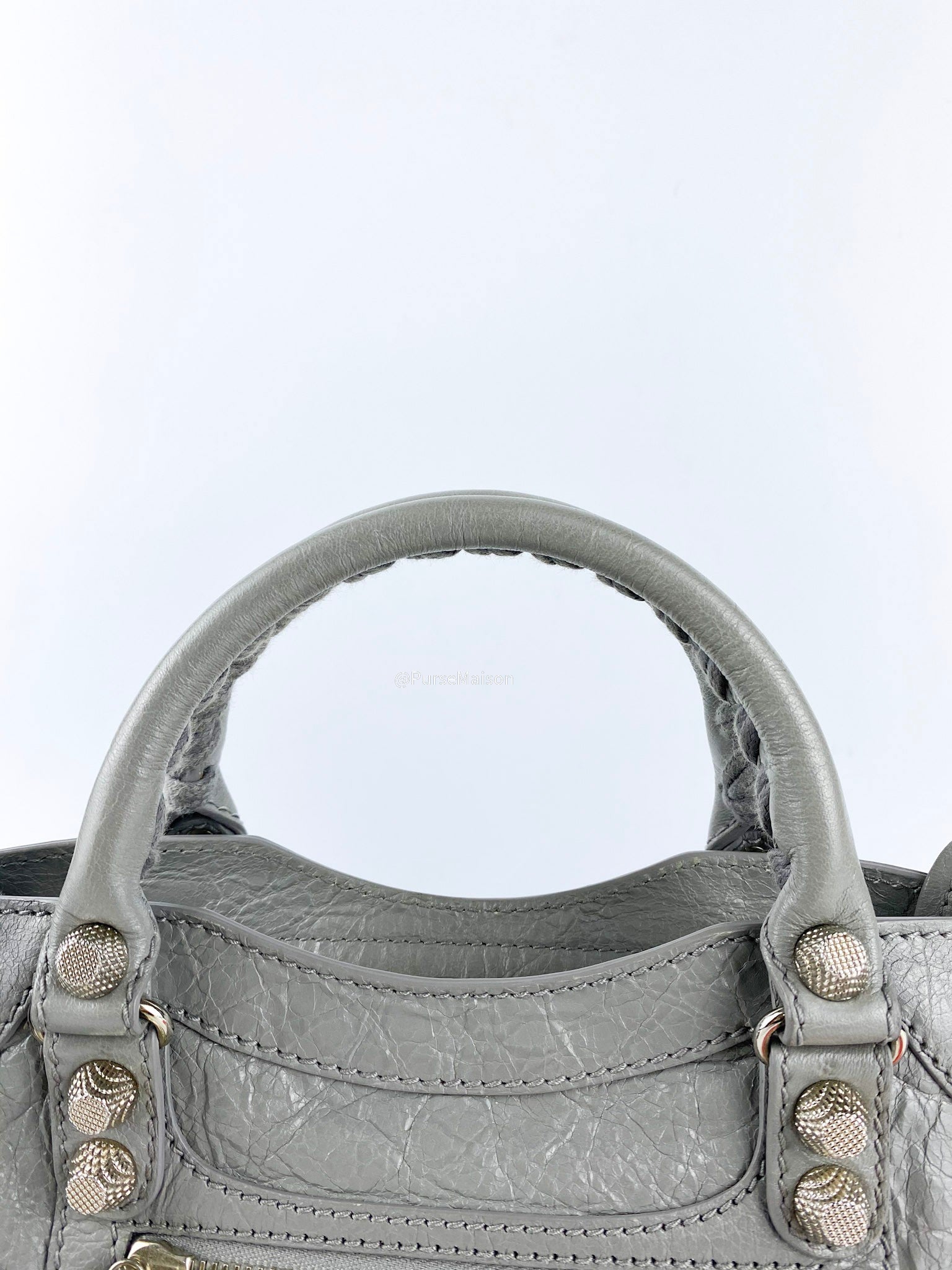 Balenciaga Classic Mini City Giant 12 hardware Lambskin Silver Hardware