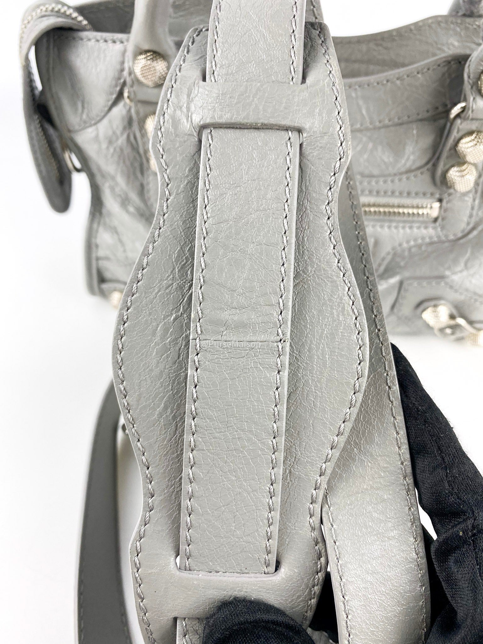 Balenciaga Classic Mini City Giant 12 hardware Lambskin Silver Hardware