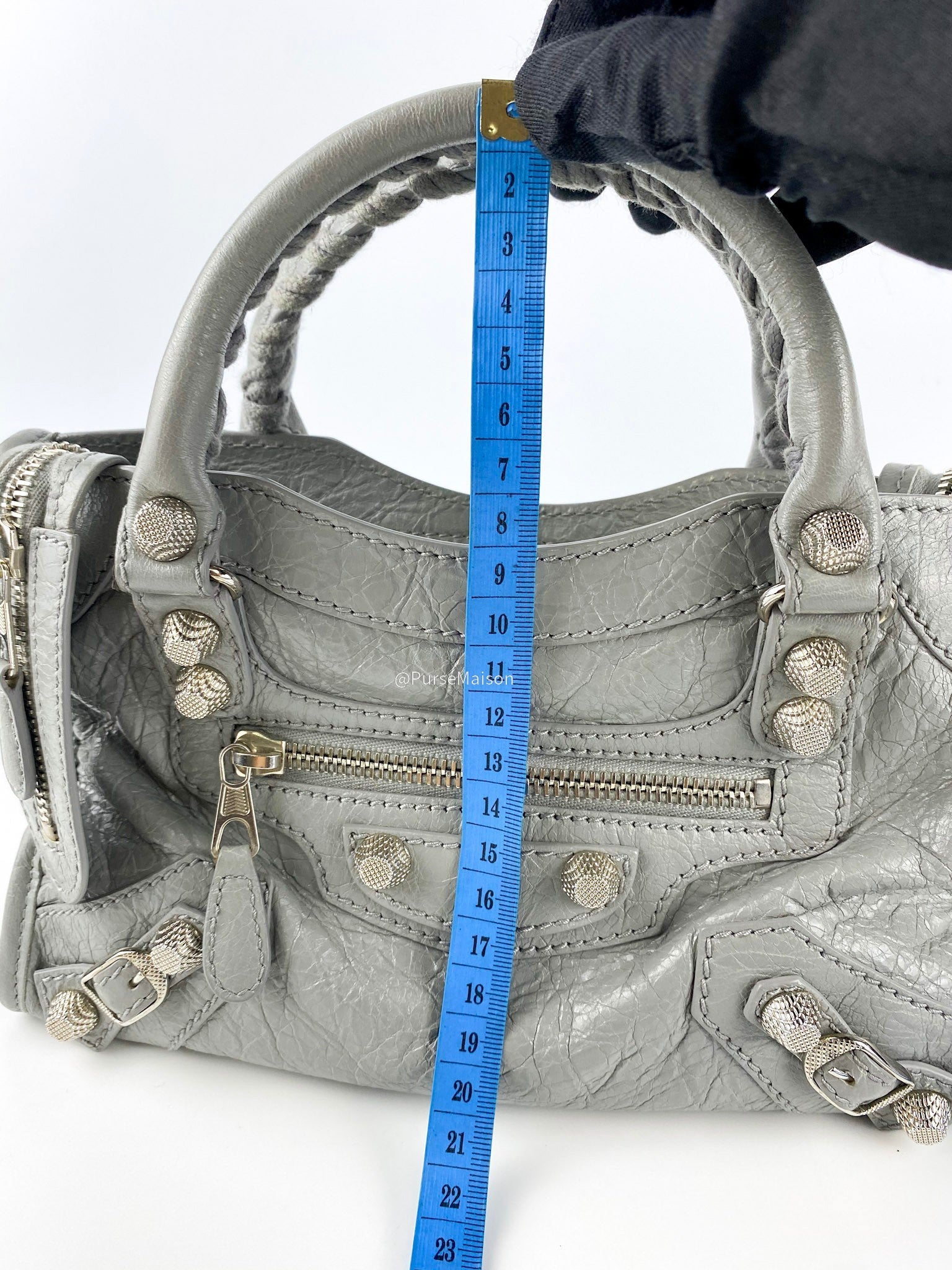 Balenciaga Classic Mini City Giant 12 hardware Lambskin Silver Hardware