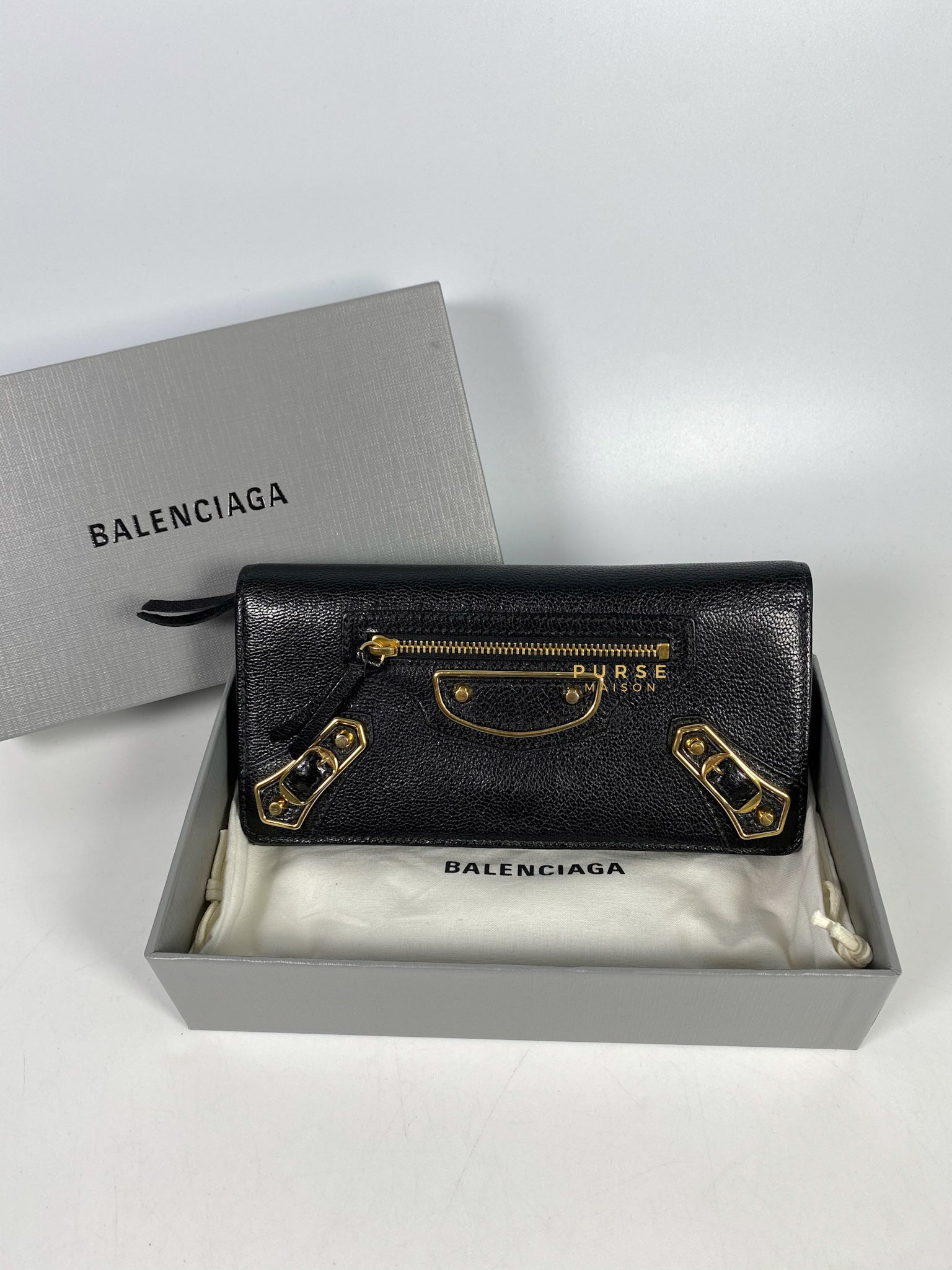 Balenciaga Metallic Edge Long Wallet