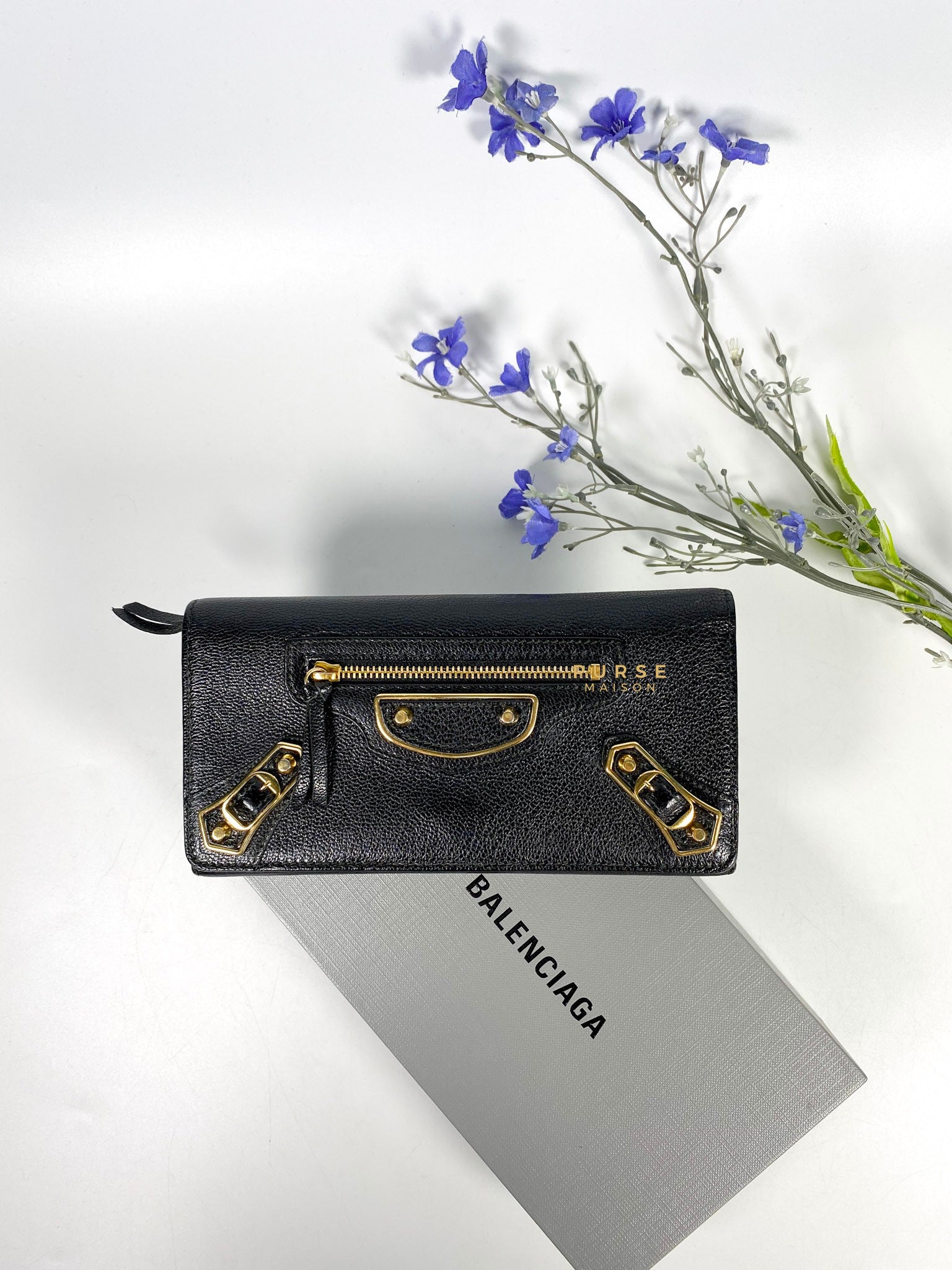 Balenciaga Metallic Edge Long Wallet