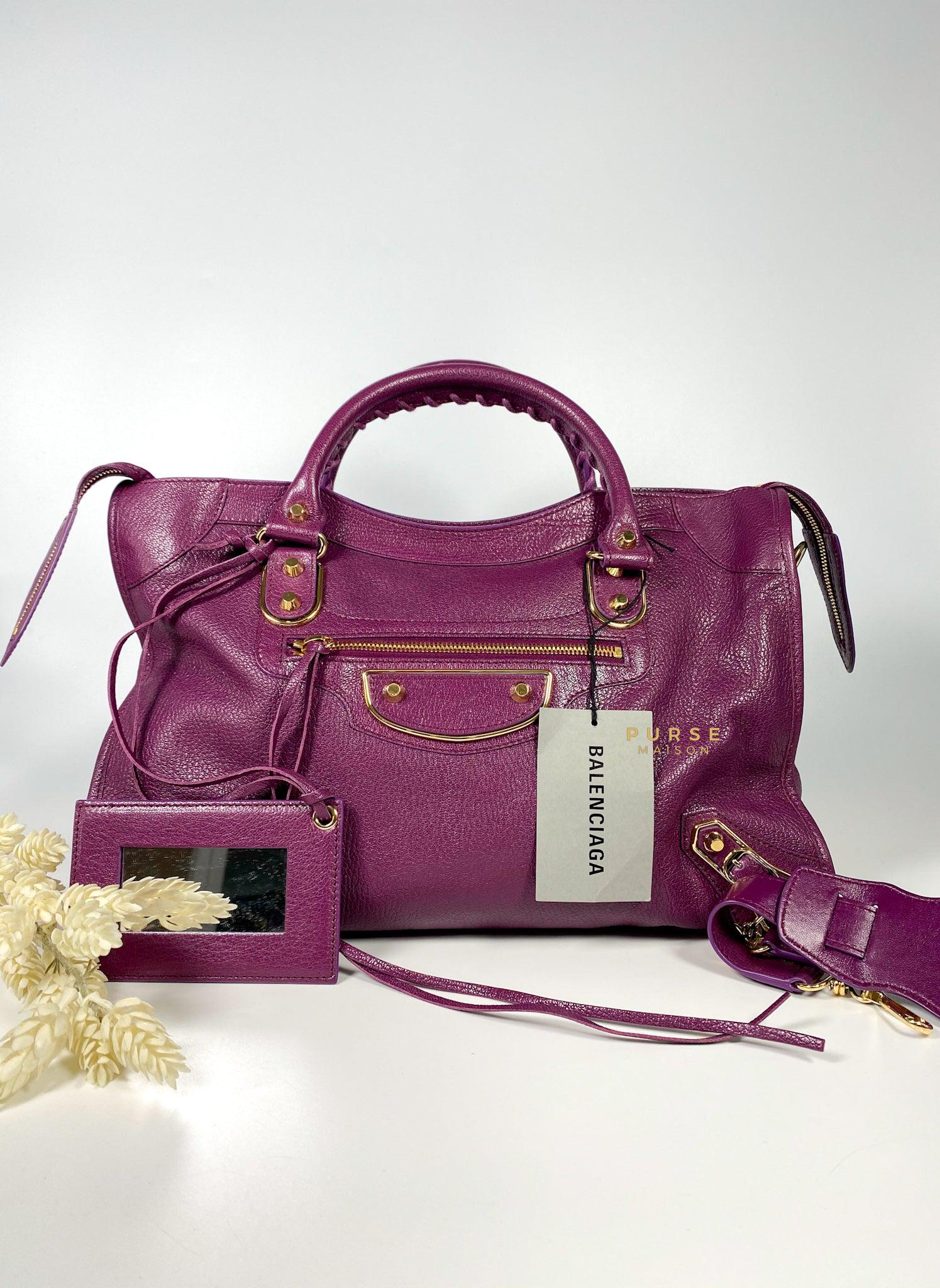 Balenciaga Metallic Edge Medium Gold Hardware (Purple)