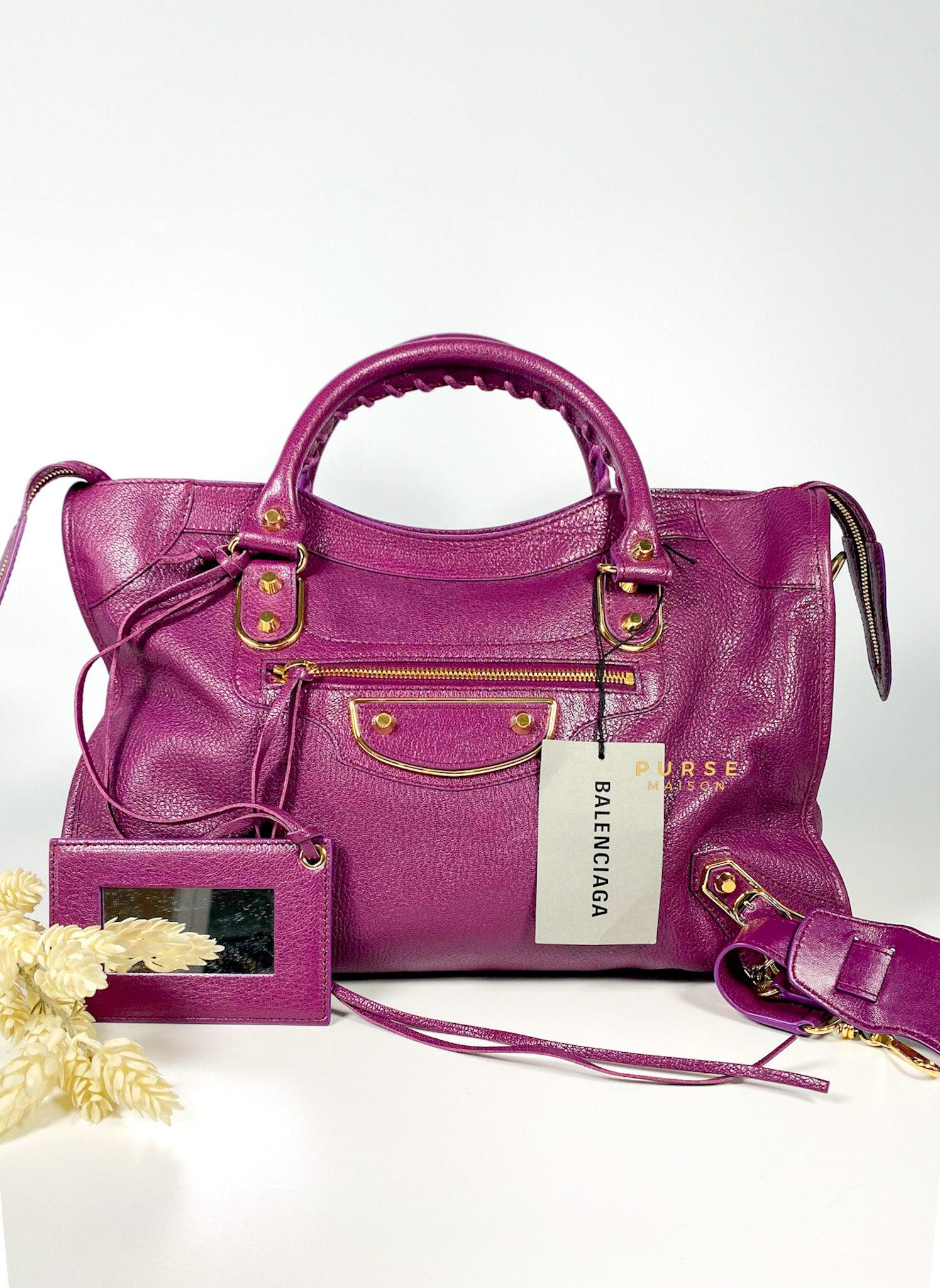 Balenciaga Metallic Edge Medium Gold Hardware (Purple)