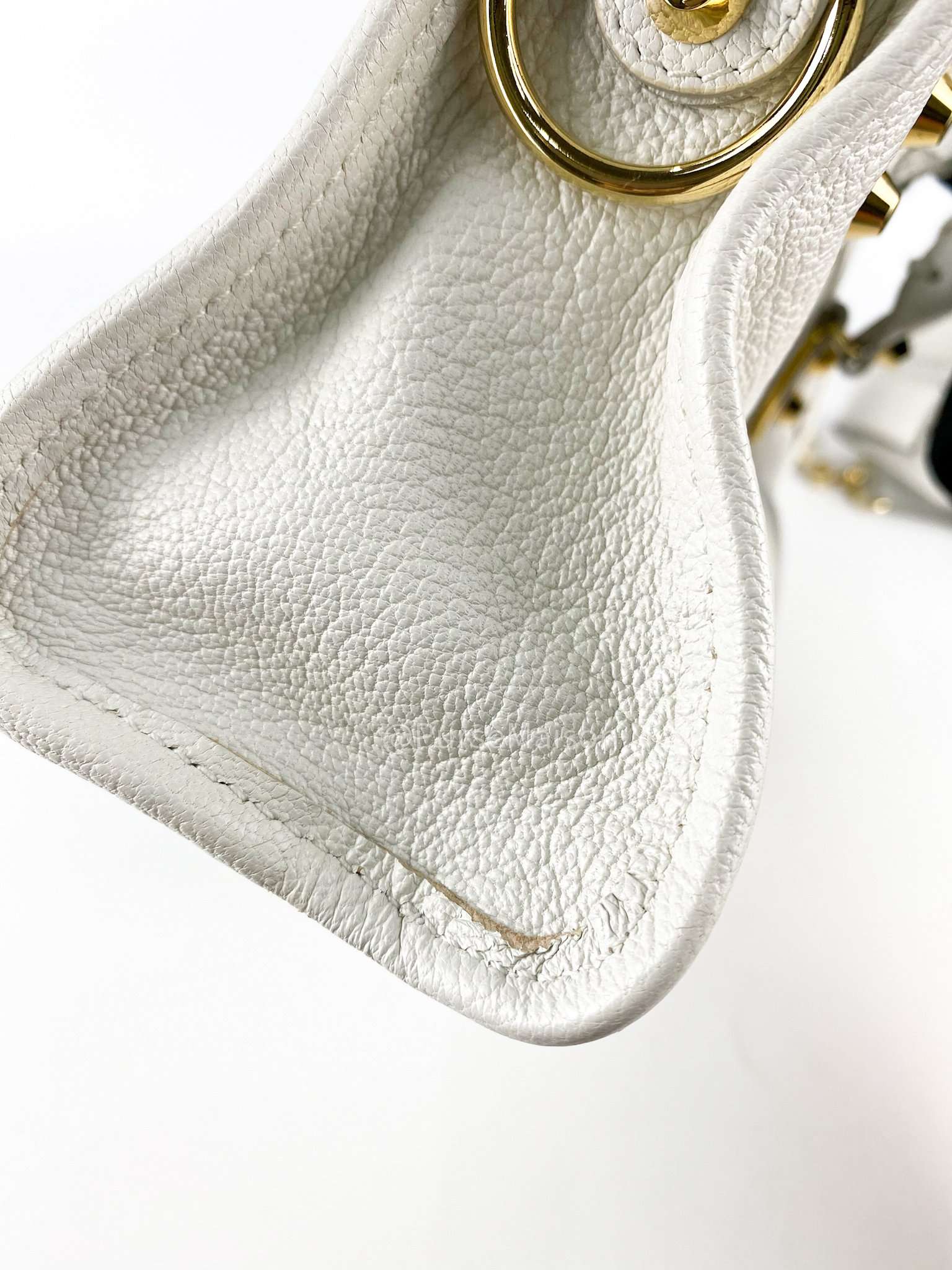 Balenciaga Metallic Edge Mini City White in Gold Hardware