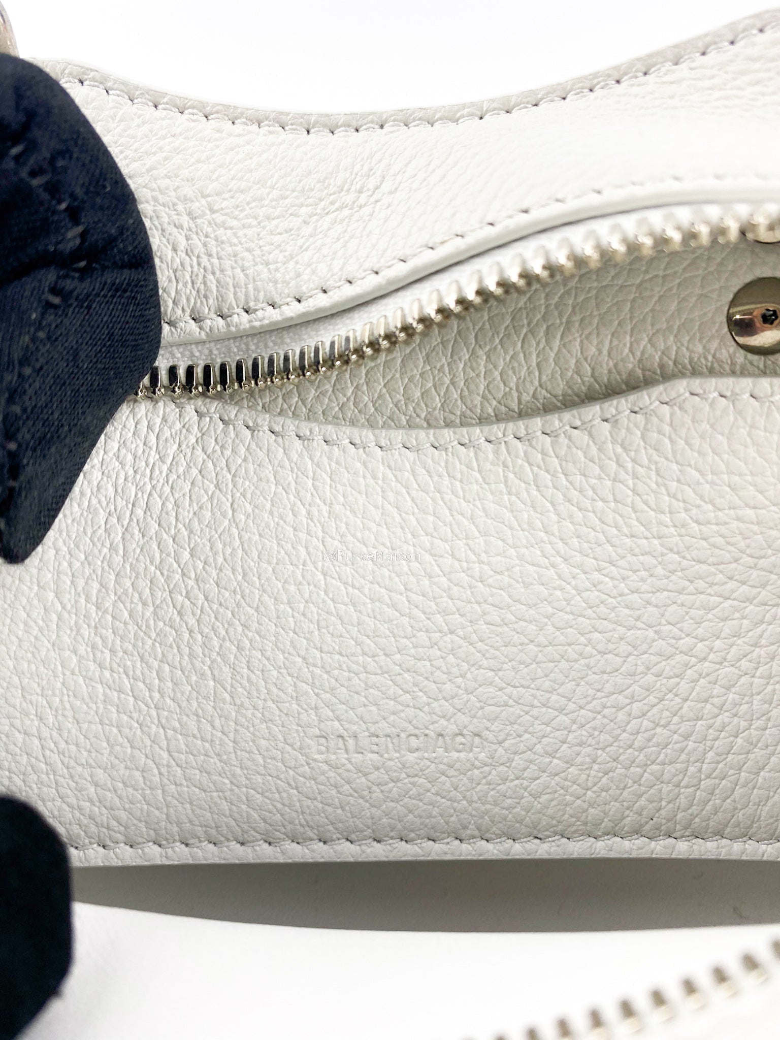 Balenciaga Nano Neo White Silver Hardware Goatskin