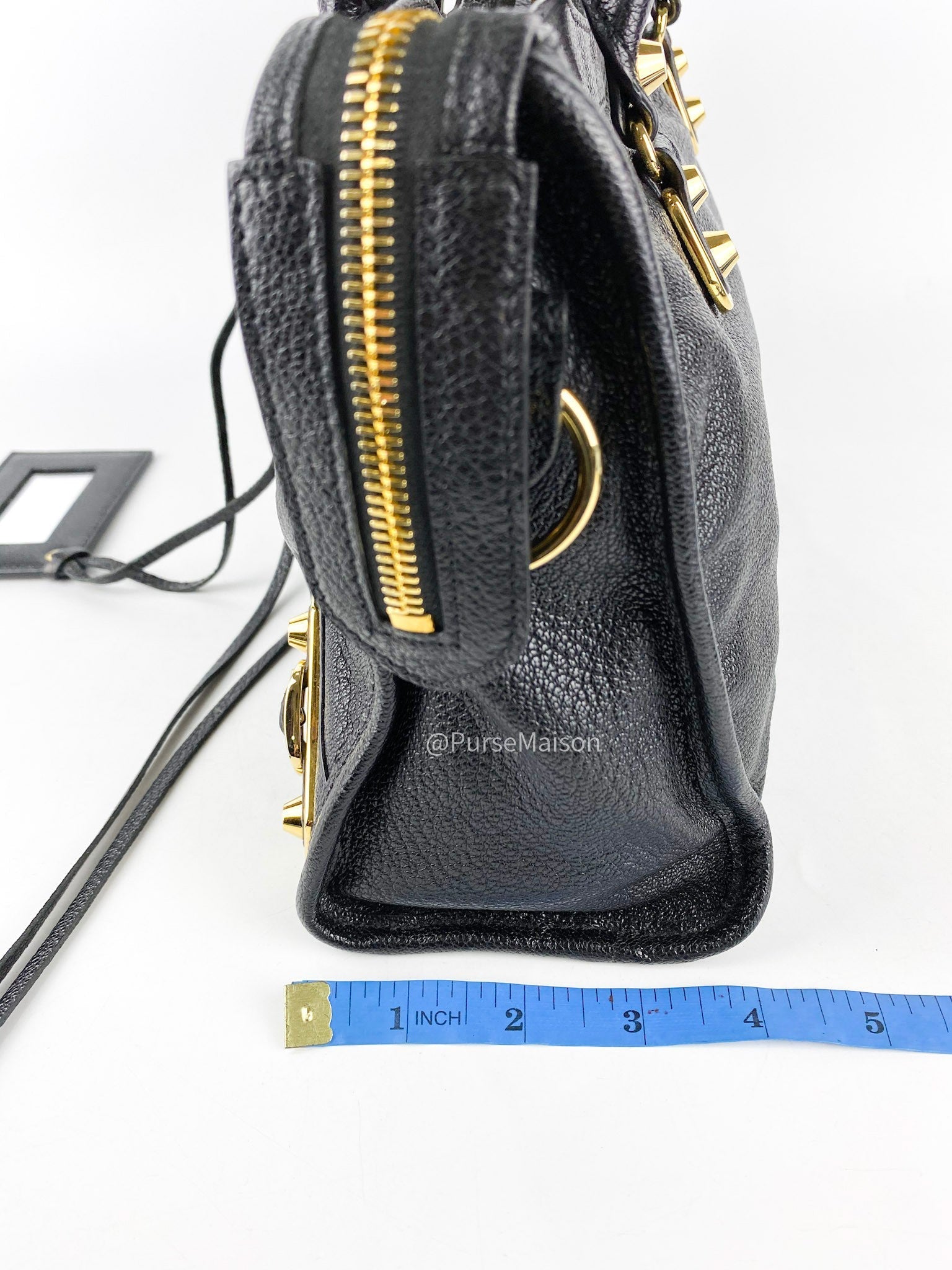 Balenciaga Small City Metallic Edge in Gold Hardware