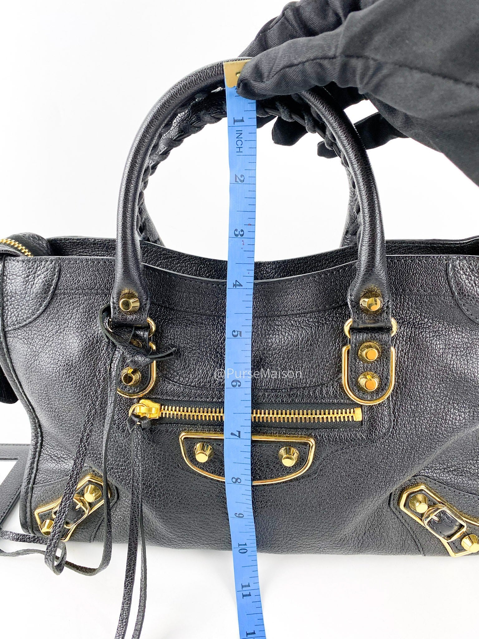 Balenciaga Small City Metallic Edge in Gold Hardware