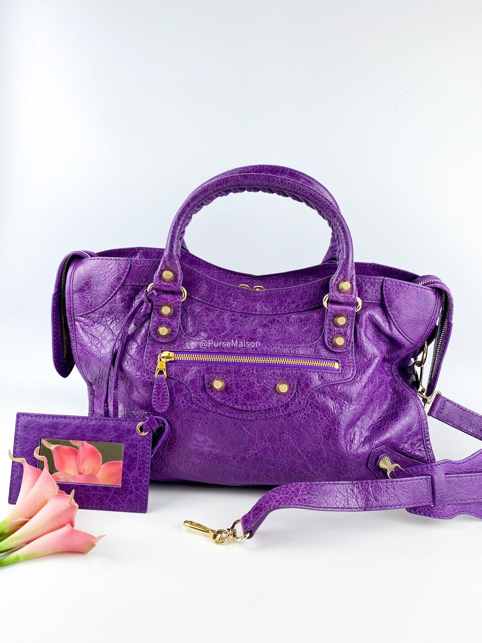 Balenciaga Violet Giant 12 Golden City in Agneau Leather Bag