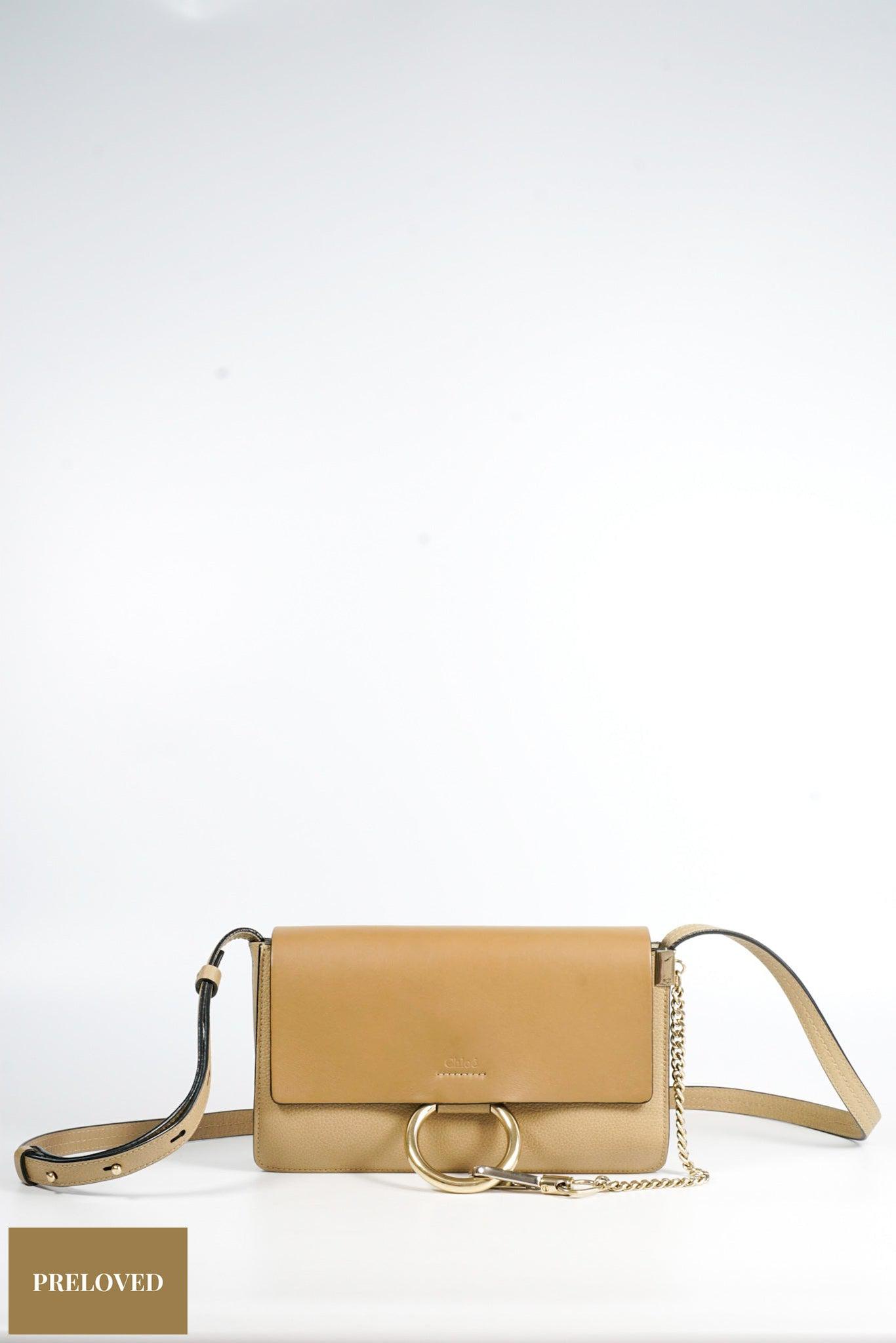 Chloe Faye Crossbody Bag Goatskin Leather in Brown