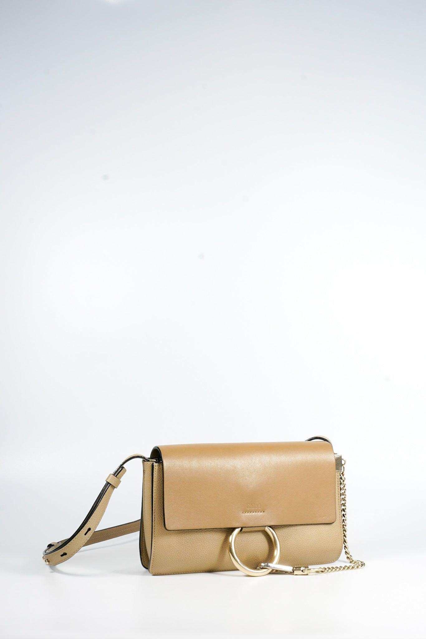 Chloe Faye Crossbody Bag Goatskin Leather in Brown