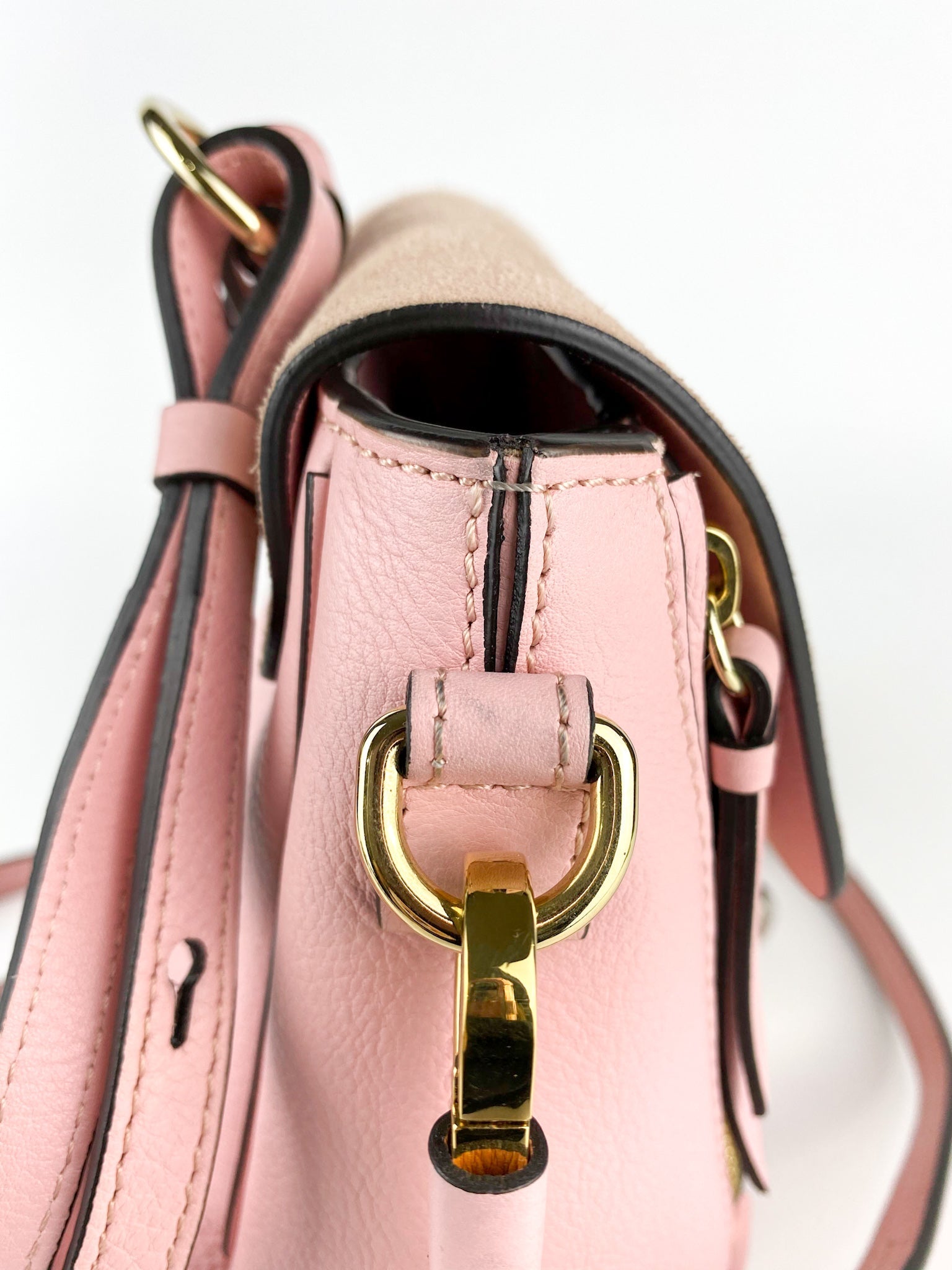 Chloe Suede Calfskin Mini Faye Backpack Washed Pink