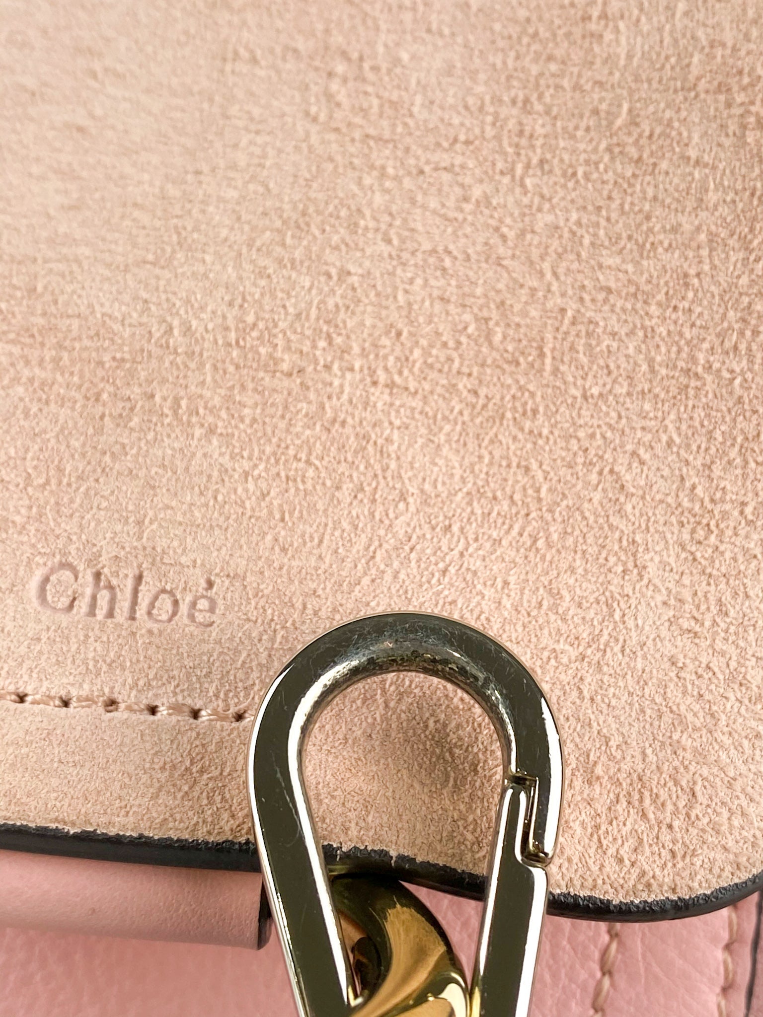 Chloe Suede Calfskin Mini Faye Backpack Washed Pink