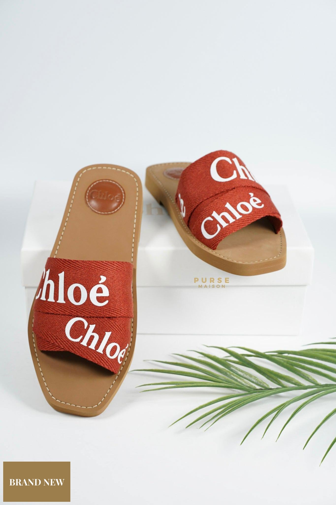 Chloe Woody Slides on Terracotta Red (Size 39 EUR, 25cm)