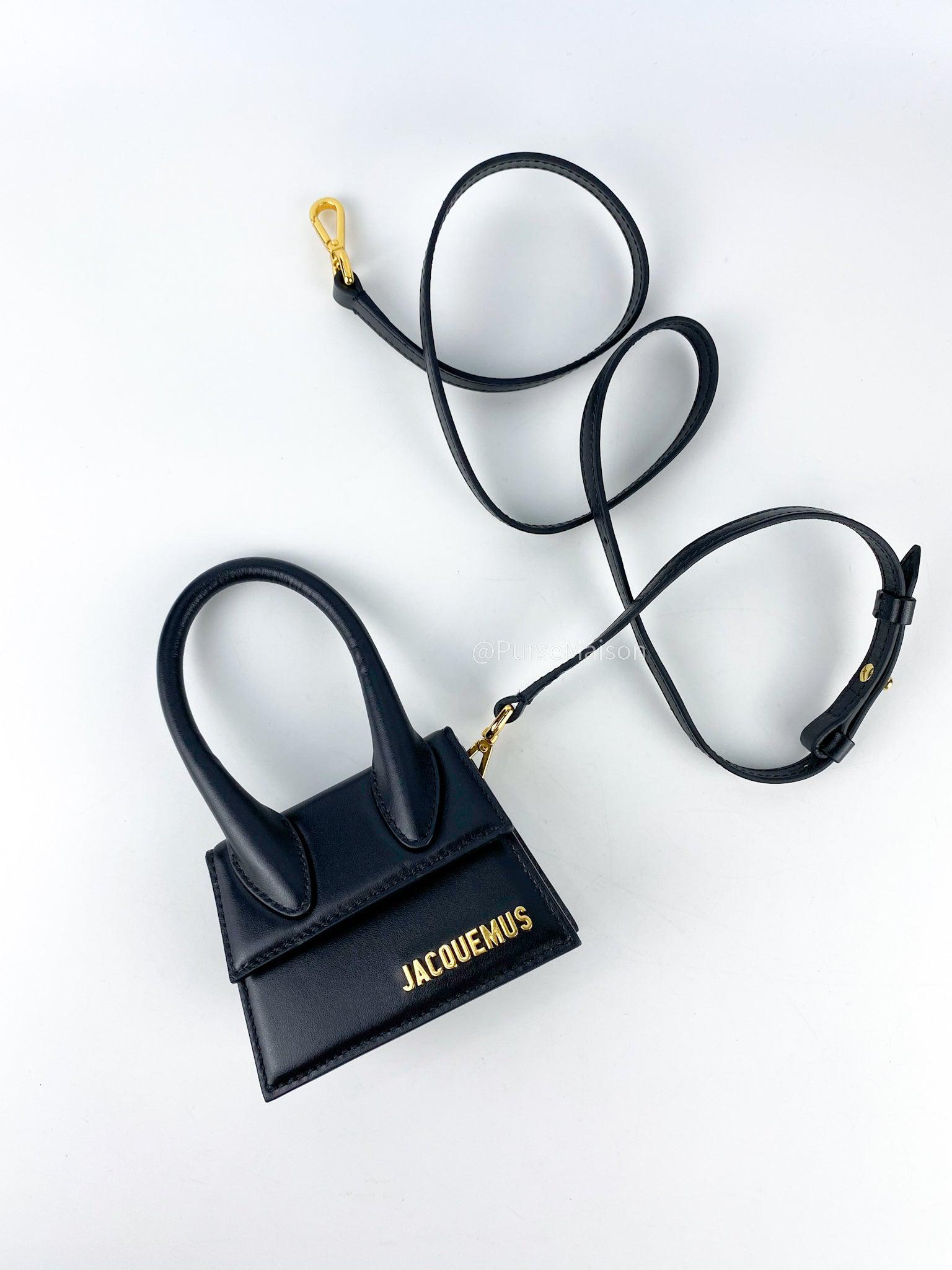 Jacquemus Le Chiquito Black Leather Mini Bag in Gold Hardware